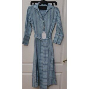 NWT Claridge + King Shirt Dress Size XS Long Sleeve Button Down Stripes